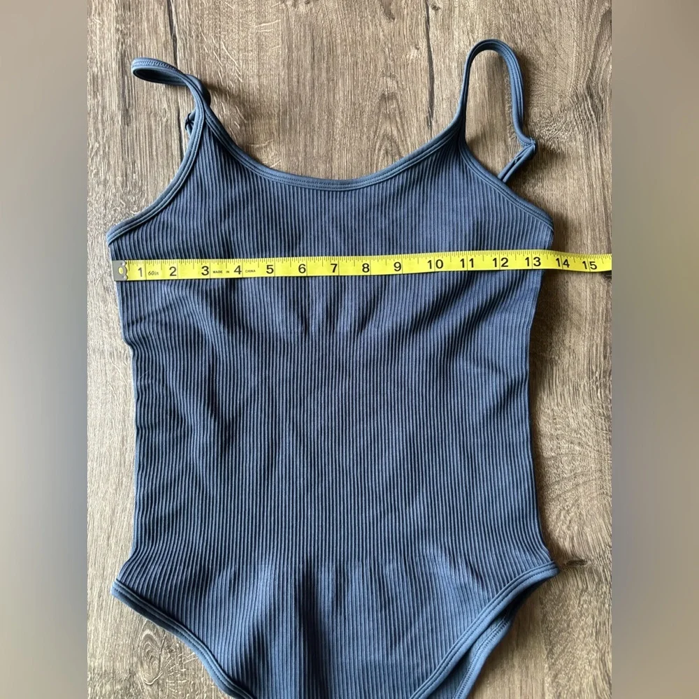 NWOT MRIGNT Ribbed Bodysuit โข Navy Blue - Picture 7 of 9
